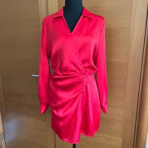 Zara Satin Wrap Dress NWOT, L